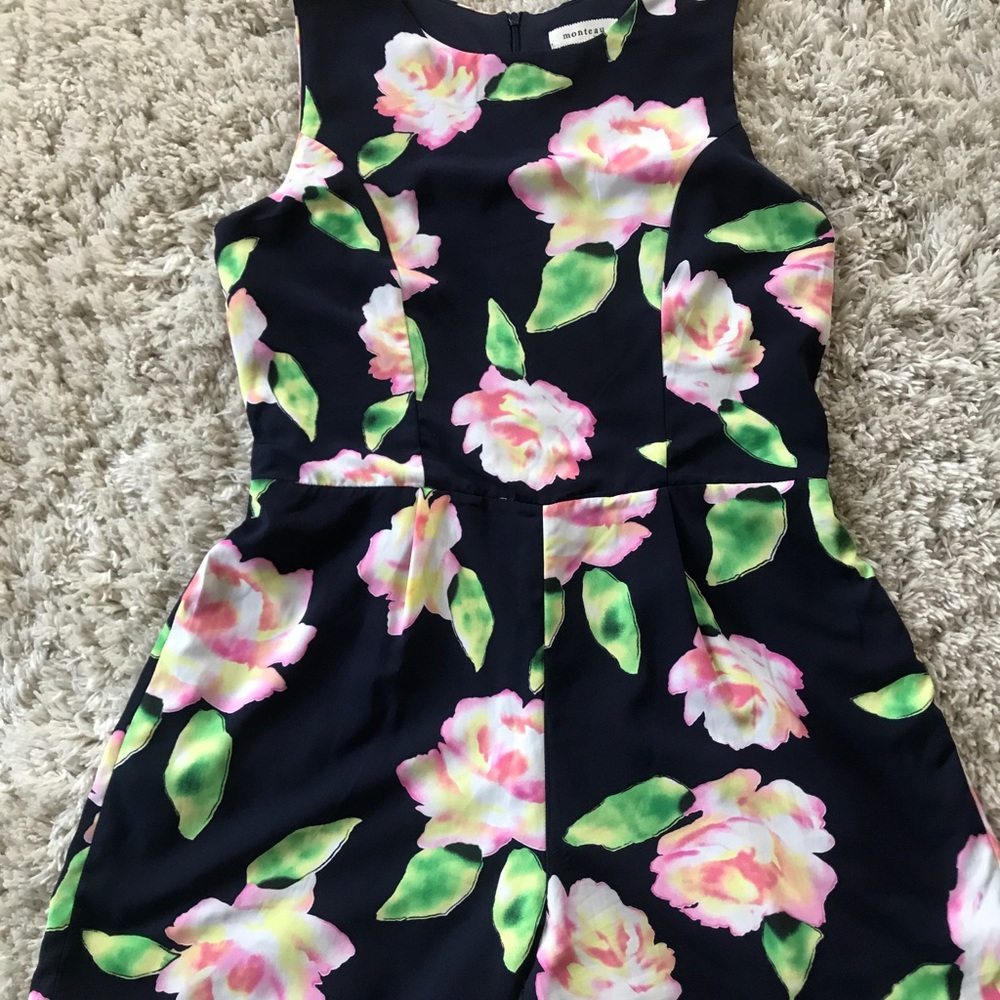 Monteu Blue Floral Romper